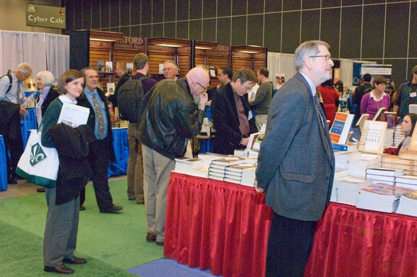The exhibit hall is a good place to run into friends and colleagues.